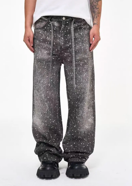 Jeans with Rhinestone Belt