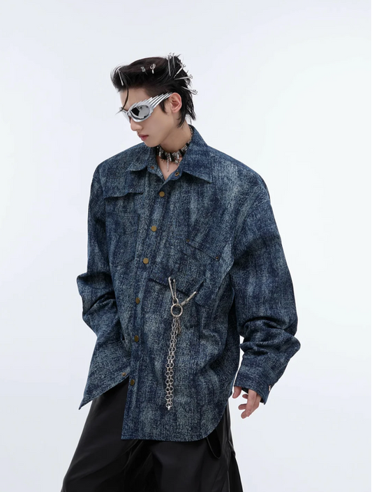 Oversized Button Denim Shirt