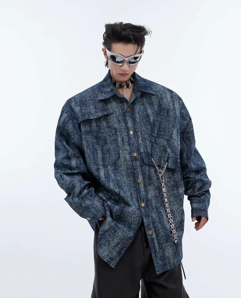 Oversized Button Denim Shirt
