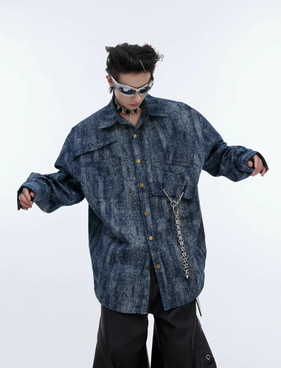 Oversized Button Denim Shirt